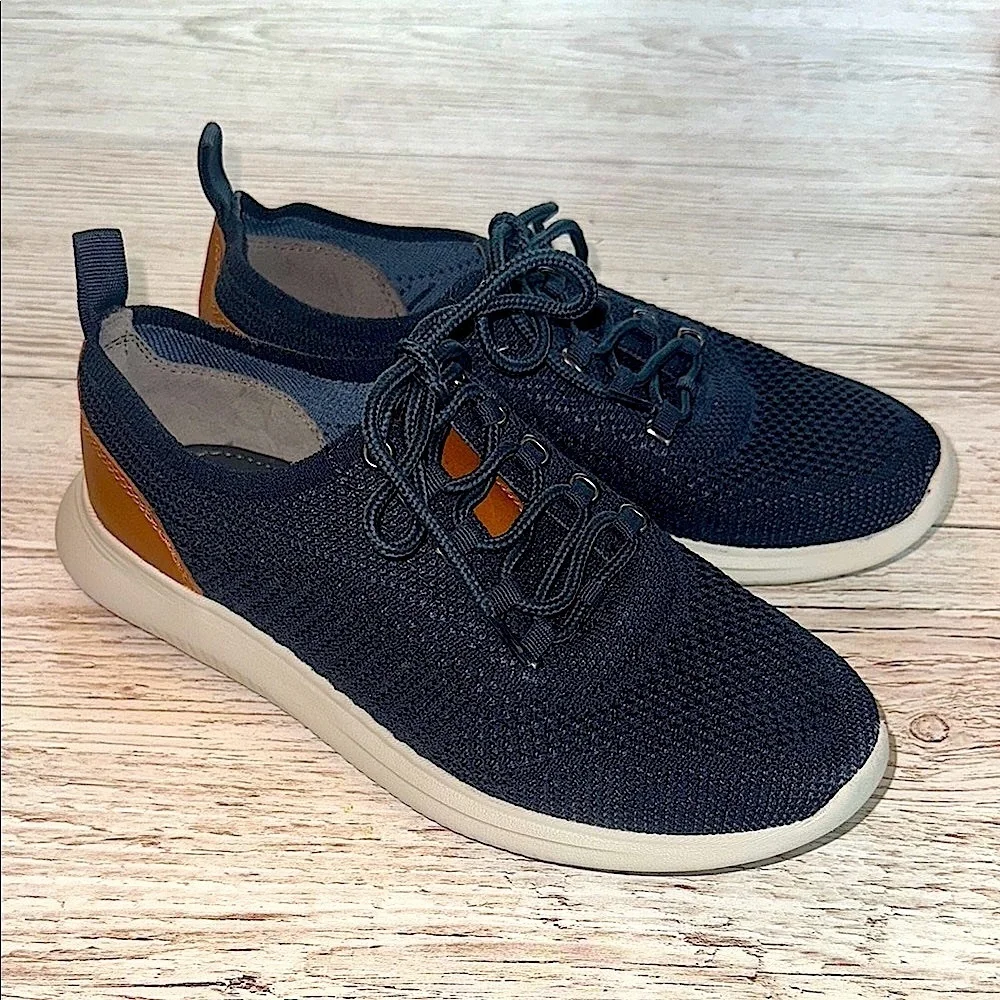 Johnston & Murphy Amherst Knit Navy Comfort Dress Sneakers Boys Size 3M